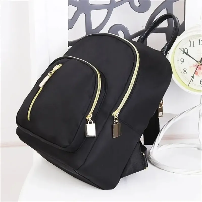 Bolso Oxford multifuncional de moda para mujer, mini mochila de viaje, estilo bandolera, color negro, 250408l_voghion.com