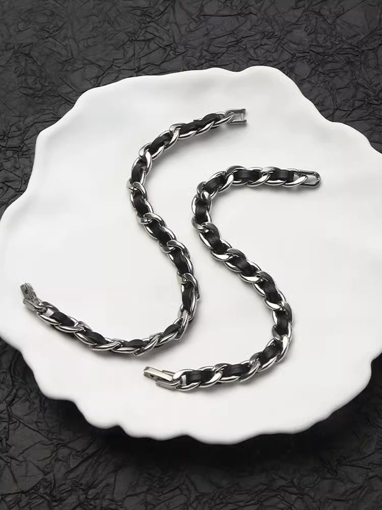 Bracelet For Men Titanium Steel Design Niche Domineering High-end Feel Hip-hop Trendy Men's Cuban Wrist Jewelry_voghion.com