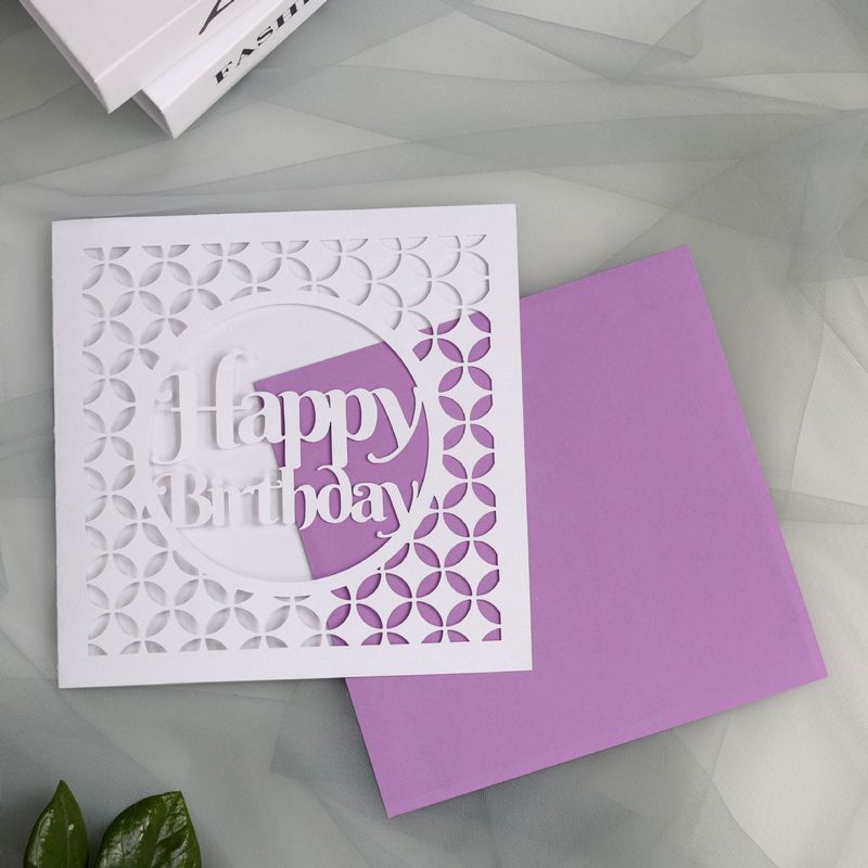 Lillian Factory In-Stock Party Invitation Cutout Paper Window Flower Happy Birthday Greeting Card Export Wholesale_voghion.com
