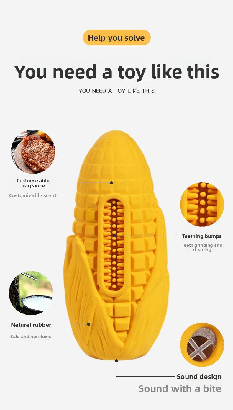 Jouet vocal pour chien, bâton molaire résistant aux morsures de maïs charnu, saveur bacon, jouet pour animaux de compagnie_voghion.com