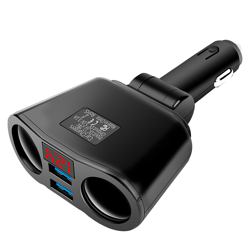 USB 3.1A Çift Araç Şarj Cihazı 2-Port LCD Monitör 12-24V Puro Soket Işık Hızlı Araç Şarj Cihazı Güç Adaptörü Araba Styl_voghion.com