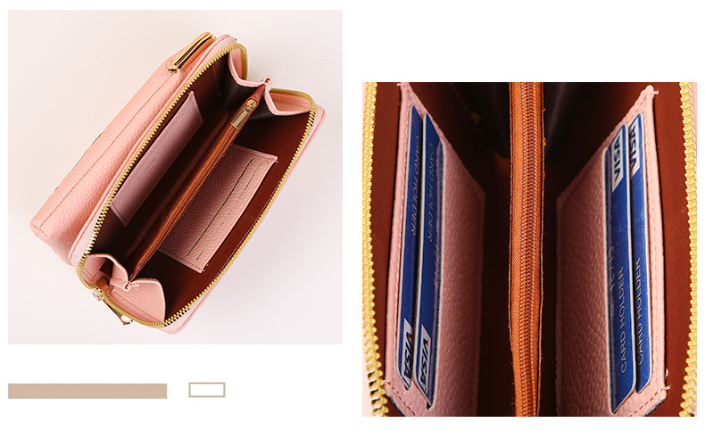 2024 New Women's Mobile Phone Bag Korean Edition Fashion Lychee Pattern Solid Color Embroidery Oblique Span Shoulder Bag_voghion.com