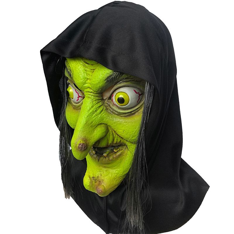 Halloween Flesh Colored Witch Mask Haunted House Escape Room Costume Prank Woman Headgear Character Play Props_voghion.com