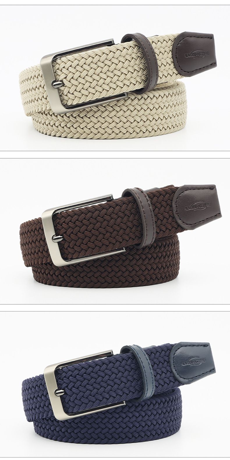 Novo cinto masculino de tecido casual respirável versátil fashion não poroso cinto elástico atacado_voghion.com