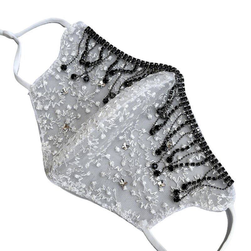 Lace Summer Mask Personalized Tassel Butterfly Diamond Decorative Mask Washable Breathable Mesh Veil_voghion.com