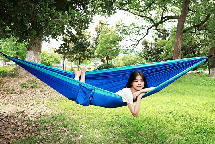 Outdoor Nylon Parachute Fabric Hammock Single Double Camping Cycling Indoor Leisure Swing Hanging Chair Shi Yi_voghion.com