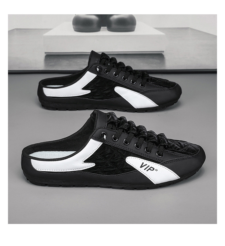 2023 Spring New Men's Shoes Korean Version Trendy All-match Casual Shoes Lazy slip-on semi-trailer shoes Doudou shoes men_voghion.com