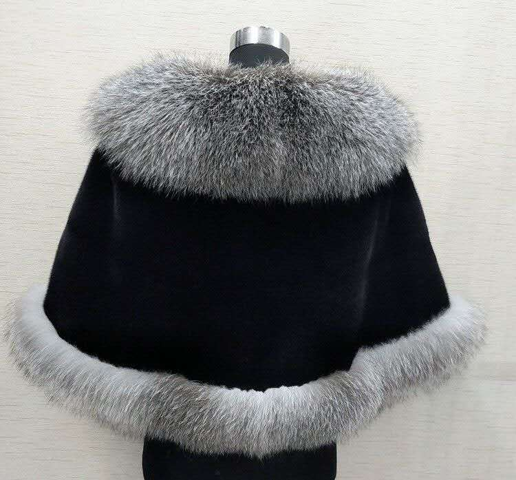 Dammekleeder Braut Fuchspelz Schal Hochzäitskleed Kap Kleed Cheongsam Pelz Kap Jacket Wäiss Fraen_voghion.com