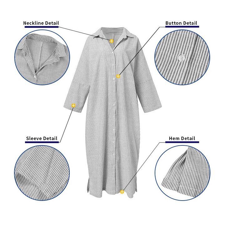 Cardigan rayé en coton et lin pour femme, nouvelle collection 2025, style décontracté, ample, grande taille, style urbain, Asie du Sud-Est_voghion.com