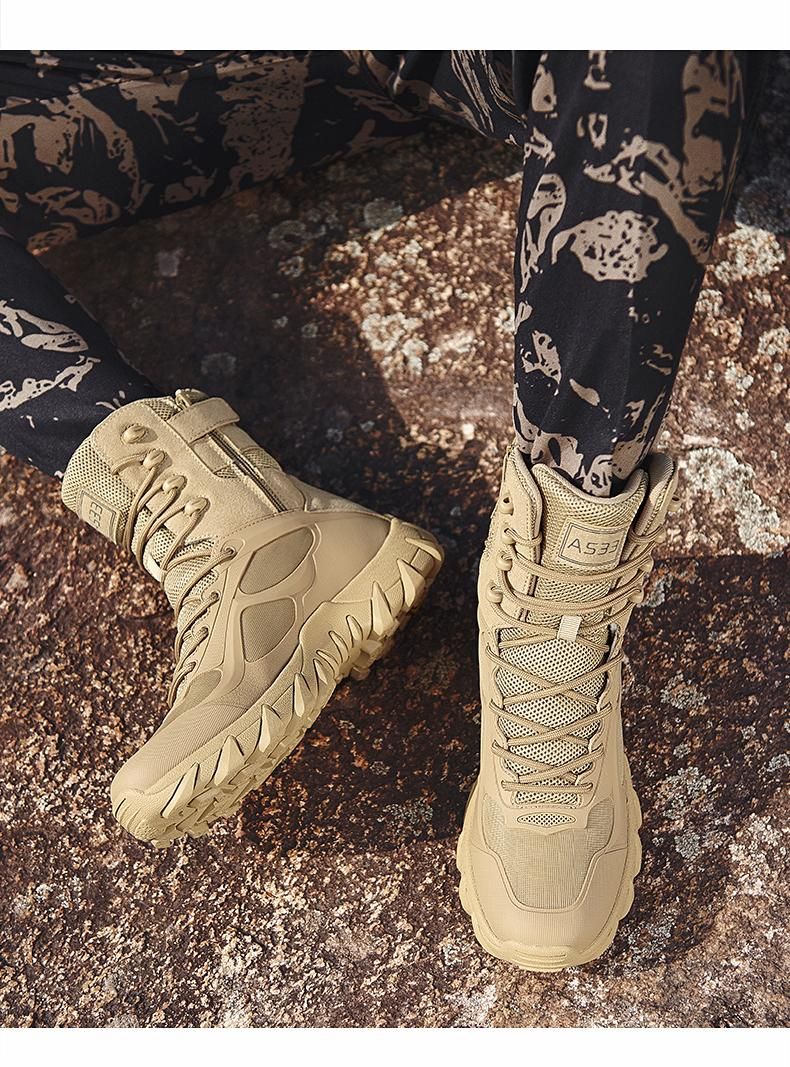 Bottes tactiques légères pour le désert, bottes d'extérieur pour hommes, bottes de combat dans la jungle, bottes de randonnée antidérapantes et résistantes à l'usure_voghion.com