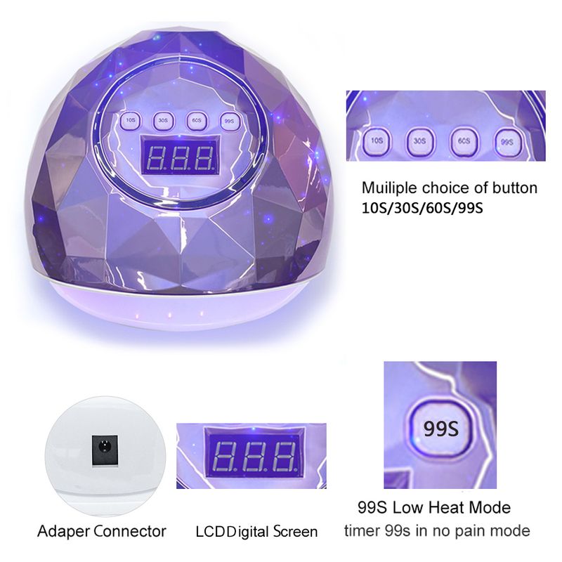 Nageltrockner, UV-LED-Lampe für alle Gel-Nagellacke mit UV, 39 PCS LEDs, schnelltrocknende Nagellampe, UV-Kabine mit Timer, Smart Sensor_voghion.com