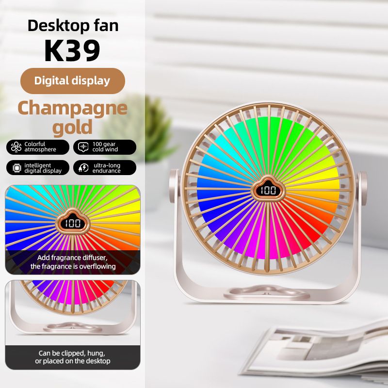 Mini Desktop Plug-in Büro Elektrische USB Kleine Clip Umwälzventilator Digitalanzeige_voghion.com