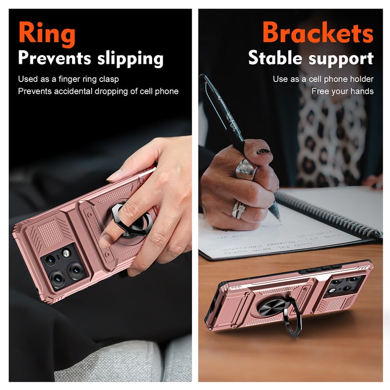 Magnetic Ring Rotated Kickstand Case For Motorola Moto Edge 50 Fusion Ultra Pro Dual Layer Drop Protection Wallet Card_voghion.com