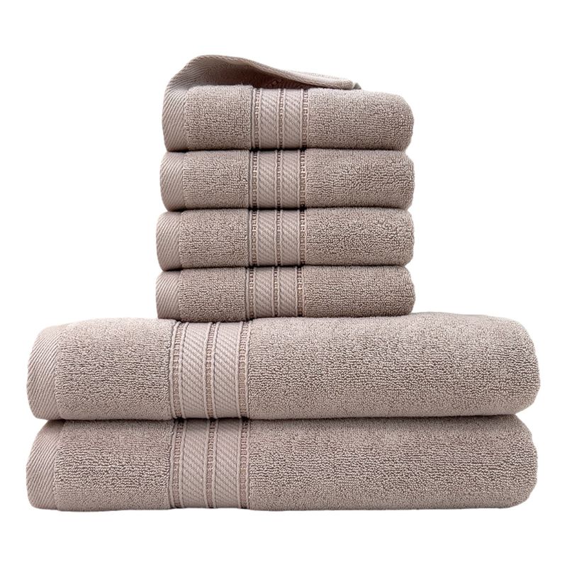 Set van 6 handdoeken en badhanddoeken van 100% katoen - ultrazacht en zeer absorberend (voor gezicht en bad, hypoallergeen)_voghion.com