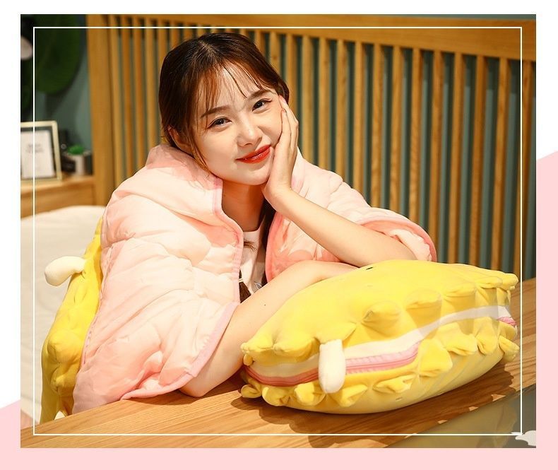 Cute Cartoon Cookie Pillow Dual-use Air Conditioner Sofa Cushion Office Nap Foldable Car Blanket_voghion.com