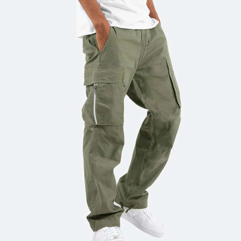 2023 herbst und Winter Neue männer Overalls Unabhängige Station Kordelzug Zipper Tasche Casual Hosen_voghion.com