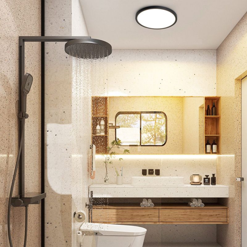 Glitzerlife LED Deckenlampe Deckenleuchte Modern - 3000K Badezimmerlampe Decke 18W Flurlampe Rund Ø22CM Badlampe Für Wohnzimmer Schlafzimmer Küche_voghion.com
