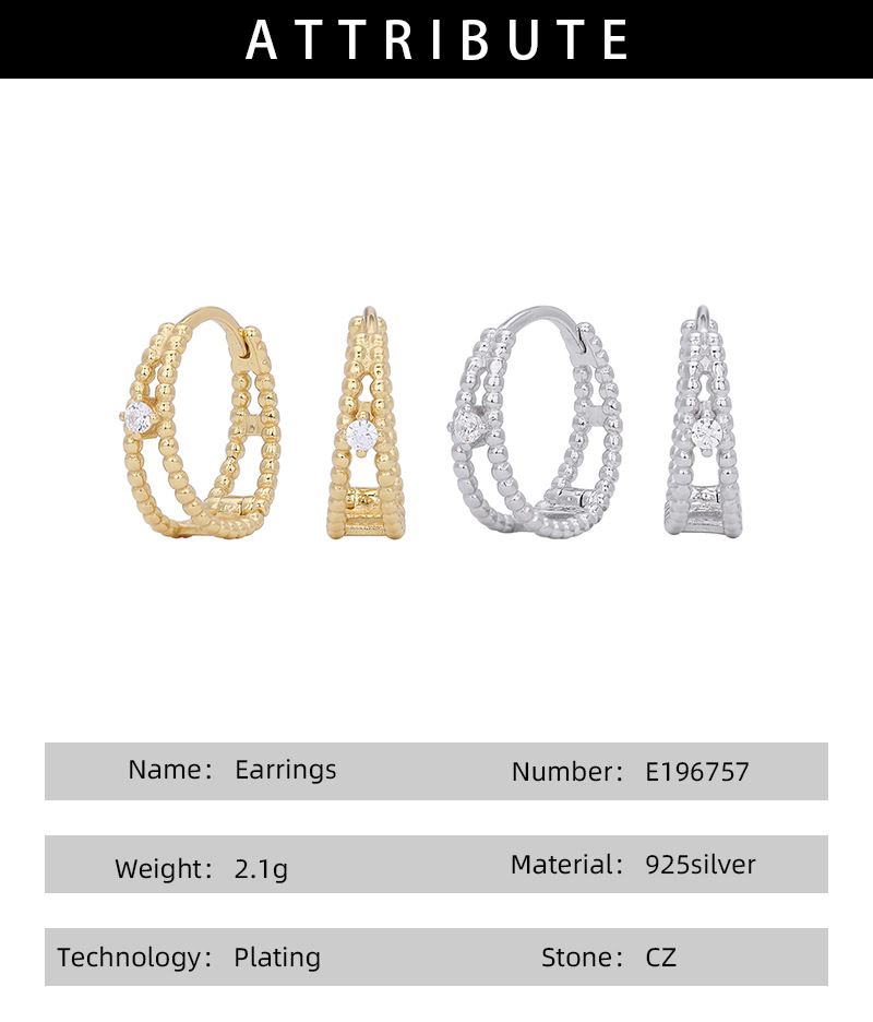 Women's Jewelry Elegant Hollow-Out U-Shaped Earrings In 925 Sterling Silver With Gold/Platinum Plating, Lightweight & Hypoallergenic For Daily Wear_voghion.com