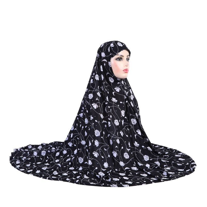 2024 Grande foulard floreale in stoffa 3XL Cappello sciarpa araba in garza malese_voghion.com