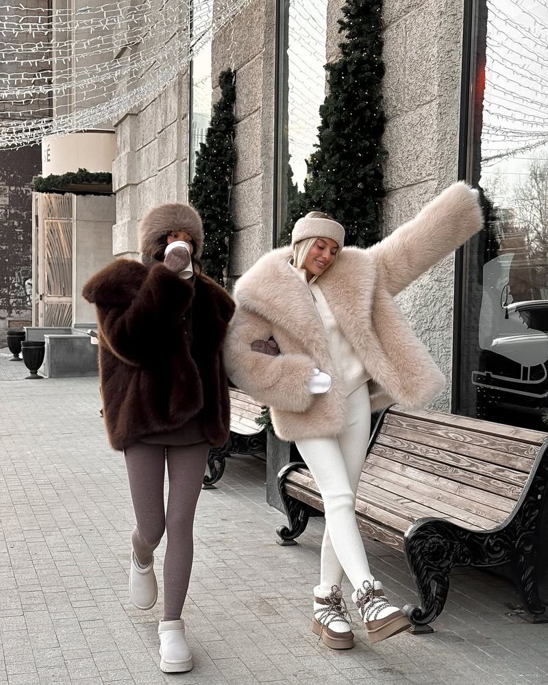 Damenbekleidung Luxus Kunstpelzmantel Damen Wintermode Kragen Flauschige Umweltfreundliche Fuchspelzähnliche Jacke Für den Großhandel_voghion.com