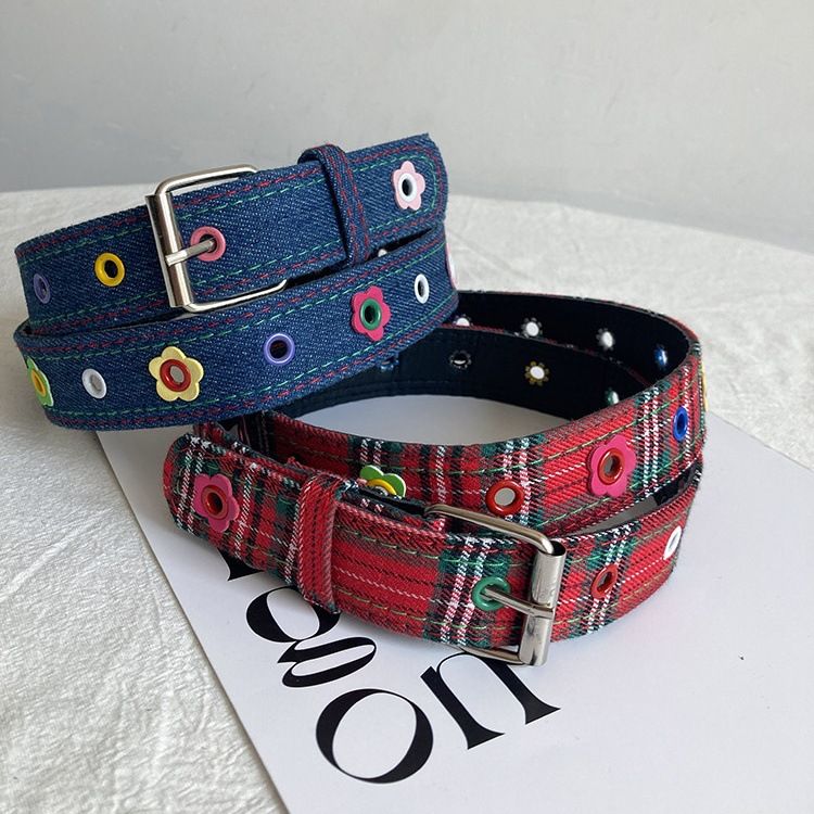 Cintura a quadri versatile con personalità in tela e sottocultura Y2K, nuovi accessori di nicchia da donna del 2025_voghion.com