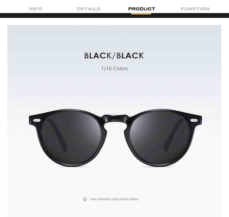 New Round Polarized Sunglasses Glasses Night Vision Goggles TR90 Sunglasses_voghion.com