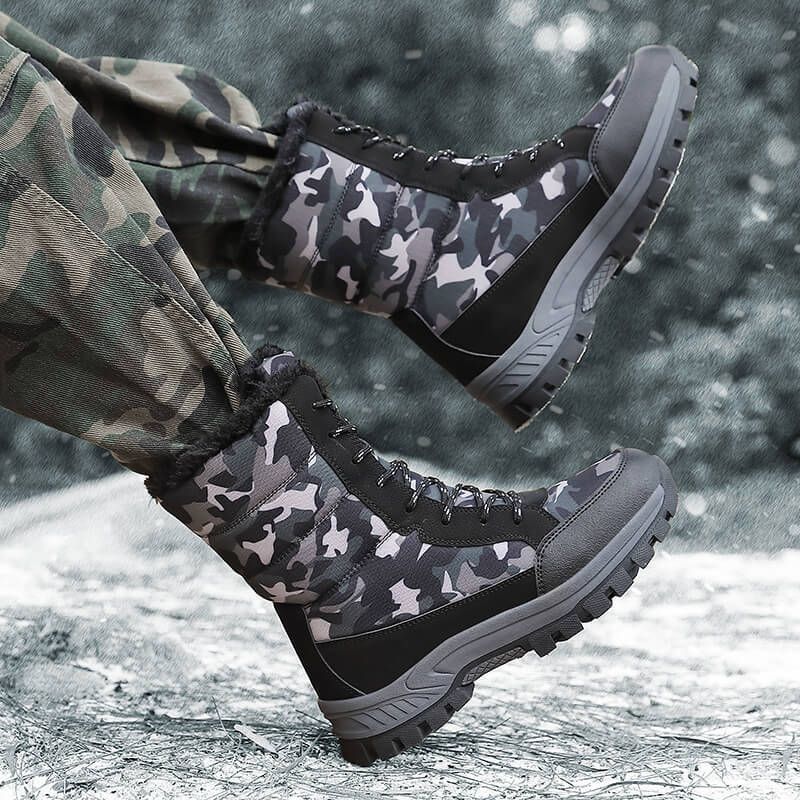New Style Snow Boots With Fleece Lining, Unisex Couple Camouflage, Warm And Cold-resistant, Suitable For Outdoor Camping, Hiking And Mountaineering_voghion.com