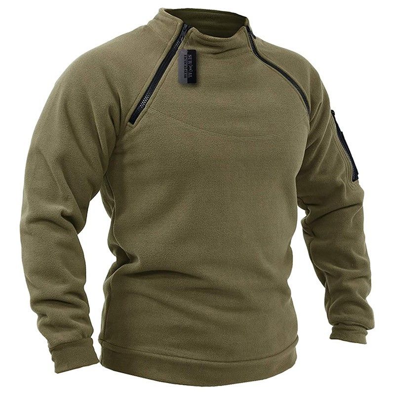 Taktischer Kapuzenpullover für europäische Herren, neue Jagdjacke für den Frühling, warmer und atmungsaktiver Fleecepullover mit seitlichem Reißverschluss_voghion.com
