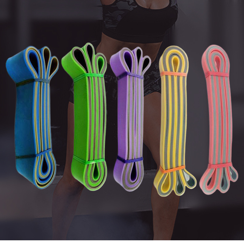 Two-tone Elastic Band 20-30 Lb Resistance Band Strength Training Pull-up Elastic Band Yoga Tension Band_voghion.com
