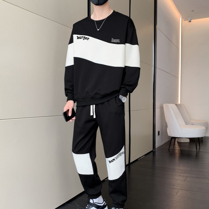 Ropa de hombre Nueva tendencia de otoño Suéter Traje para hombre Estilo casual para pareja Todo a juego Un conjunto completo de ropa deportiva Ropa de hombre a juego_voghion.com