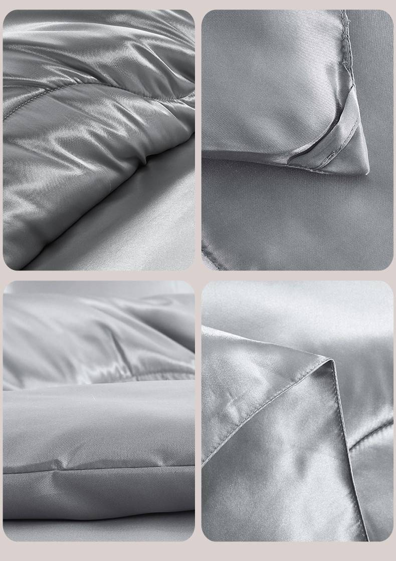 Set de pilotă luxoasă din satin mătăsos și moale, super moale, cuvertură subțire, pentru pat dublu/mare, greutate redusă_voghion.com