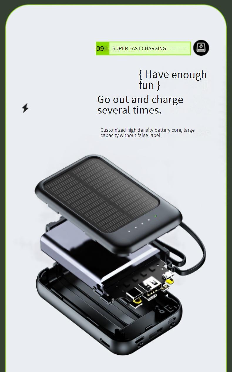 Mobile Phone Accessories Comes With Four Wire Solar Charger 10000 MAh TK Mobile Power Bank Outdoor Portable_voghion.com