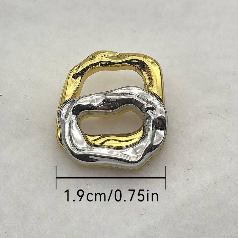 10pcs1.7/1.9/2.2cm Electroplated Metal Clothing Buttons, Gold + Sier Retro Feel Uitable For Shirts, Coats, Pants._voghion.com