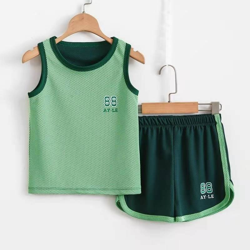 Vêtements pour enfants, uniforme de basket-ball, combinaison à manches courtes, short d'été à manches courtes, vêtements de sport, combinaison deux pièces pour bébé_voghion.com