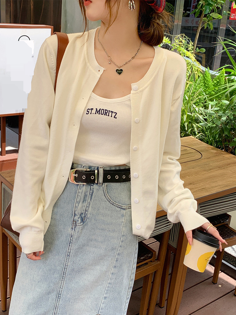 Damski sweter kardigan z dzianiny, nowy nabytek, luźny, jesienny top, swobodny, otwarty przód, długi rękaw, miękki poliester, jednolity kolor_voghion.com