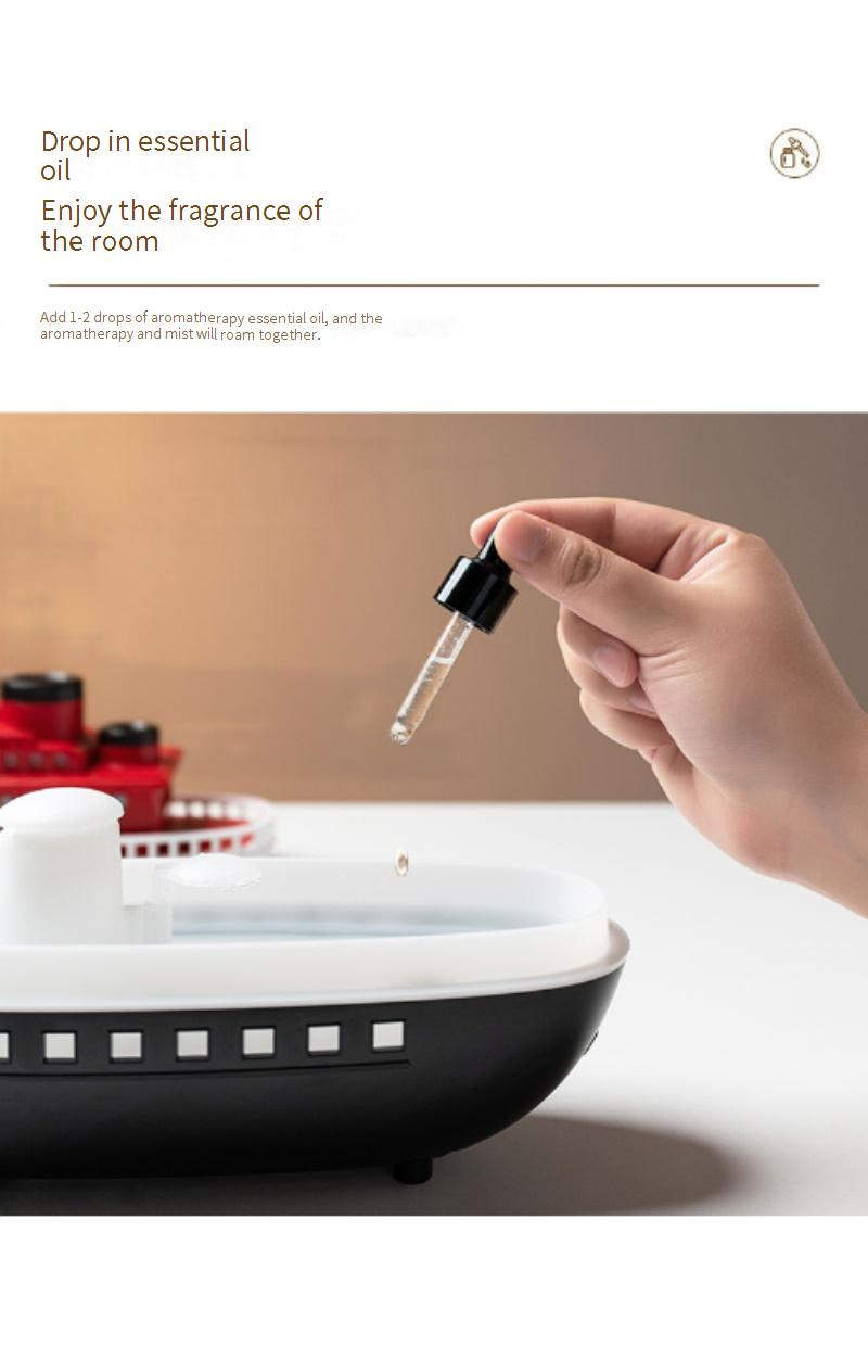 Luxury Cruise Ship USB Aromatherapy Diffuser With Dual Mist, 7-Color LED, Ultrasonic Humidifier For Home & Office_voghion.com