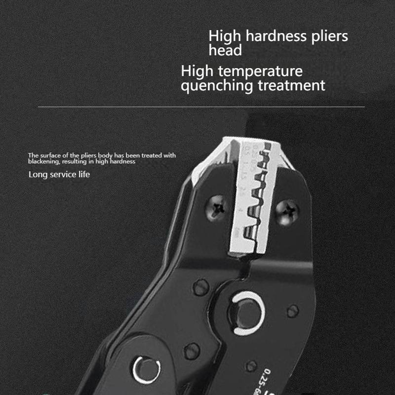 Professional Ratcheting Crimping Tool For Electrical Wiring - High Carbon Steel Jaws, Ergonomic Handle For Copper Terminal Connectors_voghion.com