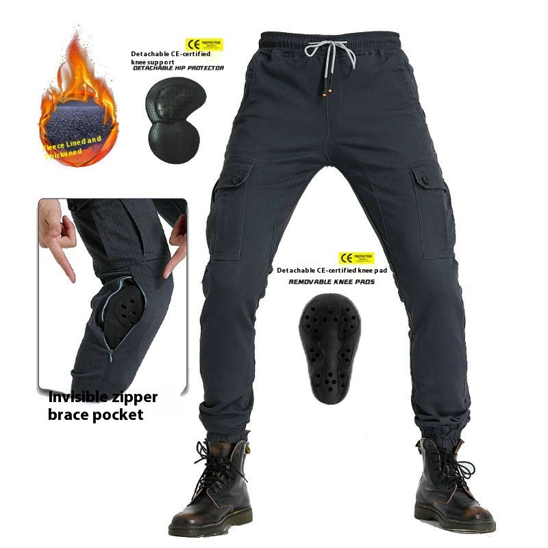 Men's & Women's Winter Thermal Riding Pants – Fleece-Lined Motorcycle Jeans, Slim Fit & Anti-Slip For Cold Weather Commuting_voghion.com