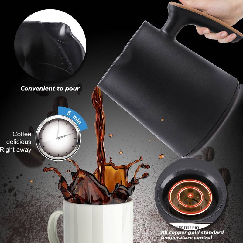 Cafetera turca portátil – Cafetera espresso manual a vapor para oficina/viajes (enchufe UE/RU de 220 V, 0,5 l, estilo Ins)_voghion.com