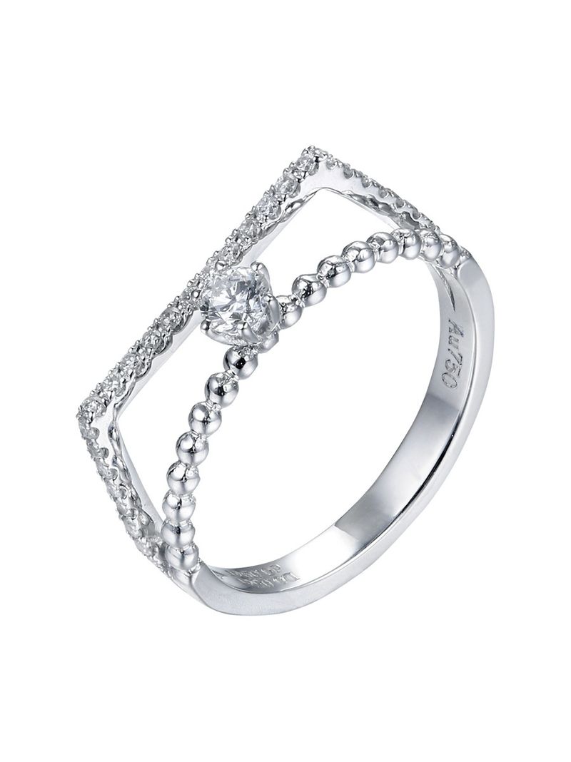 Moda Sterg Sier Donna Semplice Doppio Impilabile Moda Gioielli Set Sposa Anello di Fidanzamento Accessori_voghion.com