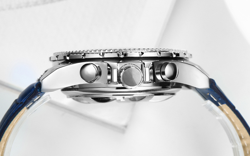 Automatische mechanische multifunktionale leuchtende Herrenuhr Kupfergürtel Leder_voghion.com