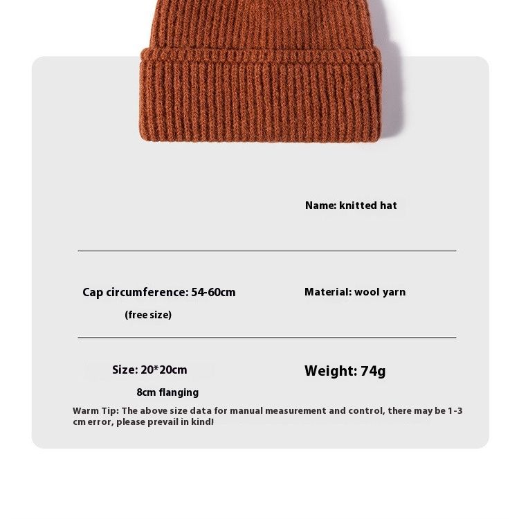 Korean Single Color Men's And Women's Knitted Hats For Autumn And Winter Cycling And Shopping Fashionable Flip Up Woolen Hats_voghion.com