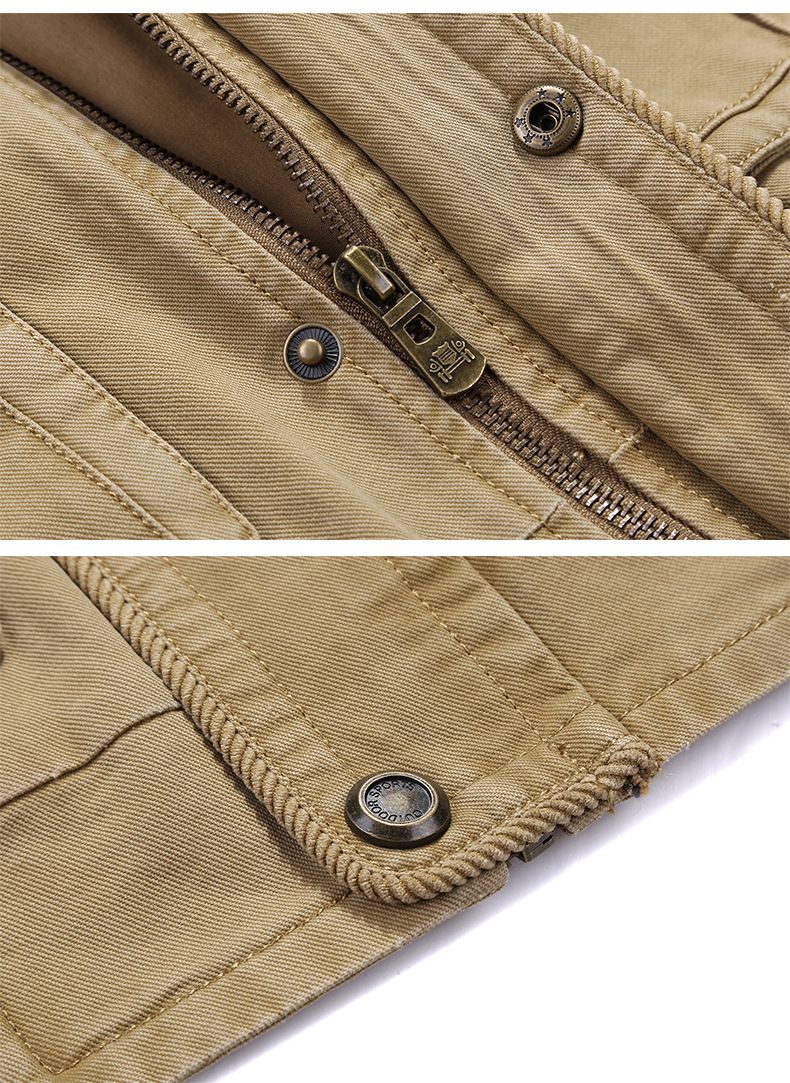 "Men's Multi-Pocket Cotton Vest For Outdoor Activities, Lightweight Casual Waistcoat, Plus Size Fishing Photography Vest_voghion.com