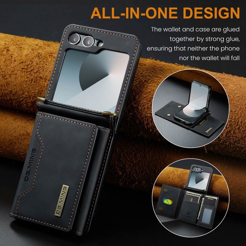 Compatible for Galaxy Z Flip 6/ 5/ 4/ 3, Boasting a Tri-Fold Design Card Holder for Convenient Daily Carriage of Credit Cards and Cash_voghion.com