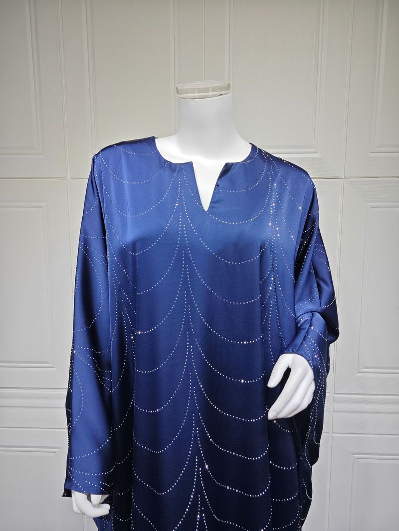Women's Clothing Modest Spring And Summer New Women's Fashion Loose Hot Diamond Robe Dress_voghion.com