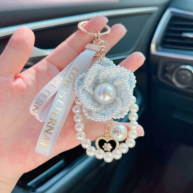Koreanesch Versioun Pärel Element Camellia Keychain Sak Unhänger kreativ onofhängeg entworf Wueren_voghion.com
