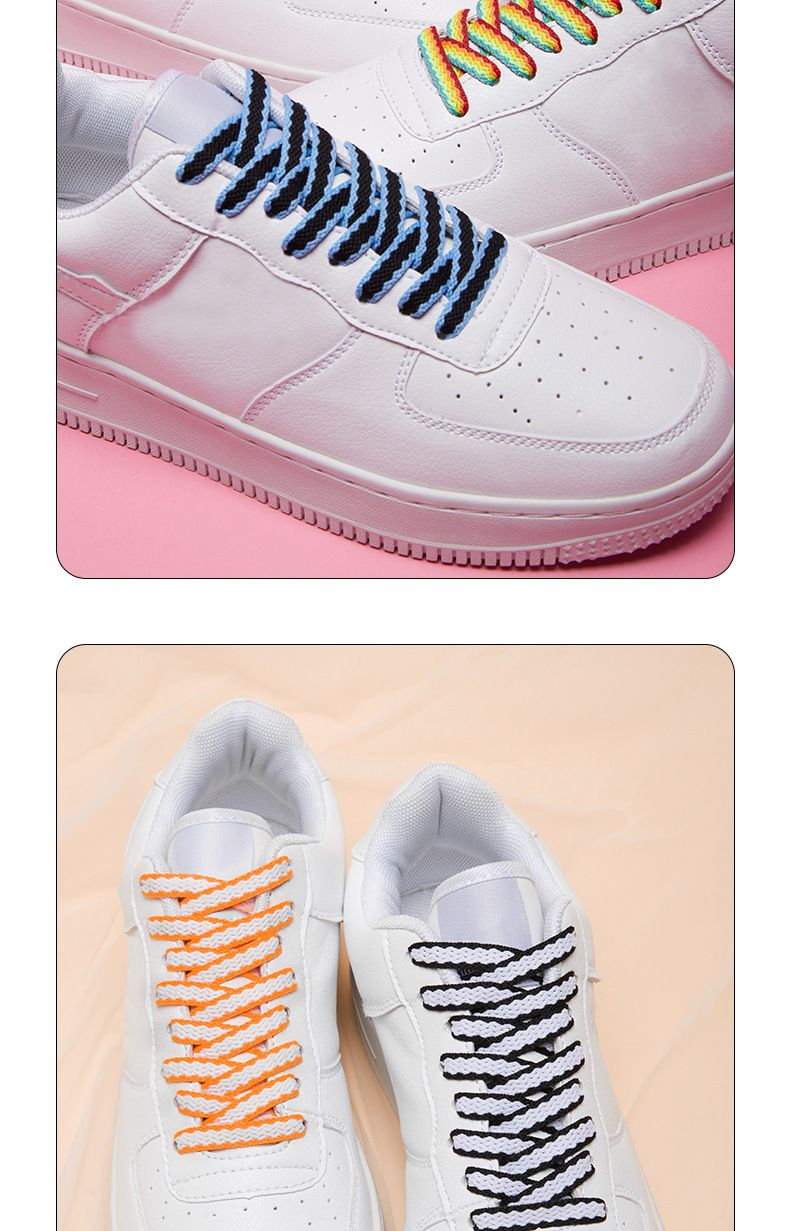 Accessori per scarpe 8mm coppia lacci per scarpe piatti colorati a strato singolo adatti per scarpe da tavola scarpe di tela scarpe bianche lacci per scarpe sportive casual_voghion.com