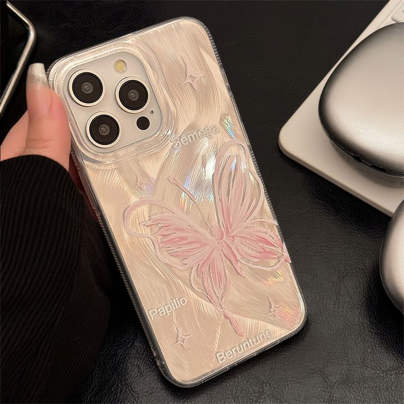 La funda para teléfono móvil con lunares negros y hilo de plumas es adecuada para iPhone 14, 15, Promax, ligero y avanzado iPhone 13, anticaídas y humedad 12_voghion.com