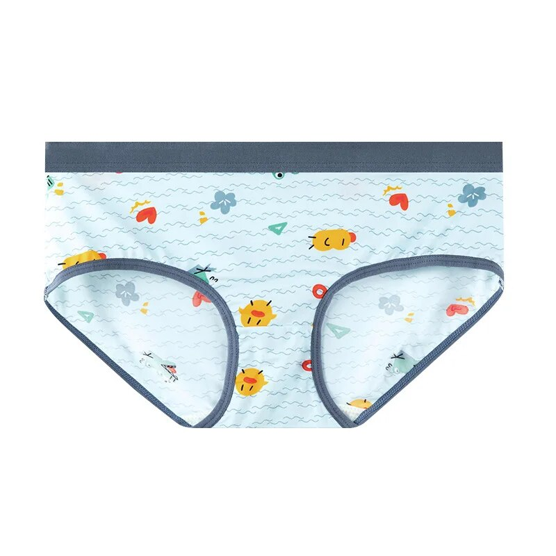 Sous-vêtements triangulaires en soie glacée pour Couple, imprimés, taille moyenne, marque créative amusante, dessin animé, nouvelle collection été 2024_voghion.com