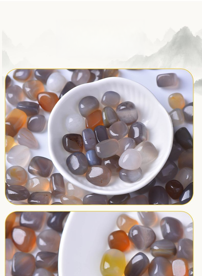 Natürlicher Ozeangrauer Achat Roher Regen Blume Sukkulente Pflanzenoberfläche Fischtank Aquascaping Stein Kiesel Chalcedon_voghion.com